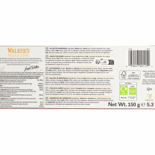 Walkers Walker's Shortbread Fingers, Scottish Butter Shortbread Biscuits, 150g 2