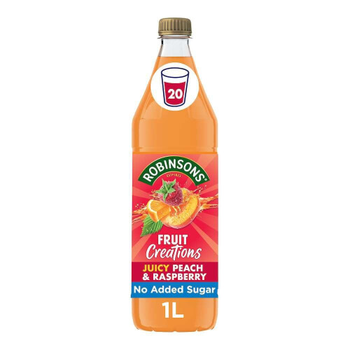 Robinsons Fruit Creations Real Fruit Squash, 1L, Peach and Raspberry