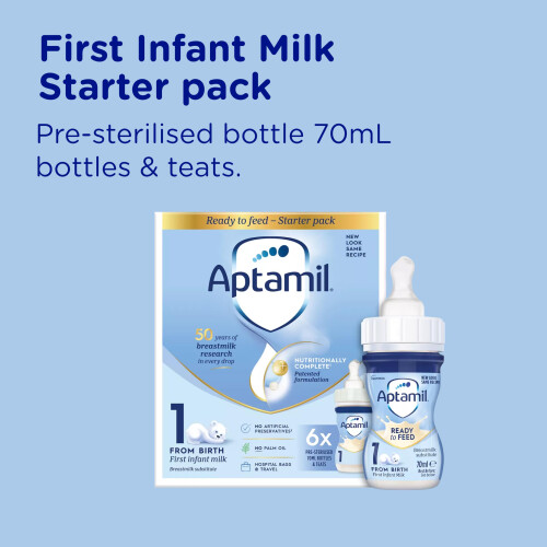 Aptamil Aptamil 1 First Baby Milk Formula Starter Pack Ready to Use Liquid fro 2