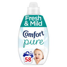 Comfort Pure Ultimate Fresh & Mild Ultra Concentrated Fabric Conditioner Dermatologist-Recommended Gentle Next to Sensitive Skin 58 washes (870 ml)