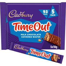 Cadbury Timeout Bars, Multipack 5 Bars x 18 g, 90 g Total (Pack of 1)