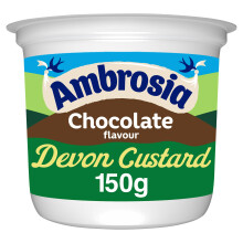 Ambrosia Ready-to-Eat Chocolate Flavour Devon Custard, 150 g Pot (1-Pack)