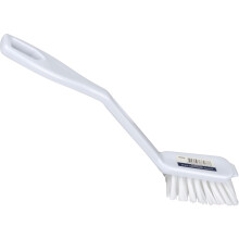 ABENA White Dishwashing Brush, 27cm – Stiff Bristle, Scraper Edge, Durable Nylon, Ergonomic Handle.