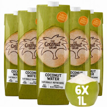 The Coconut Collab 100% Pure No Added Sugar Coconut Water, 6 x 1 Litre