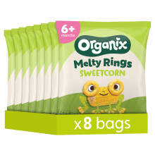 Organix Melty Sweetcorn Rings, Organic Baby Snack, 20 g (Pack of 8)