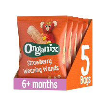 Organix Strawberry Weaning Wands, Organic Baby Snack, 25 g (Pack of 5)