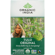 Organic India Tulsi Original Herbal Tea, 18 Individually Wrapped Tea Bags