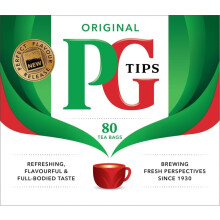 PG Tips Original | Black Tea Bags | Refreshing, Flavourful & Full-Bodied | Perfect Flavour Release | 80 Plant Based Biodegradable Teabags