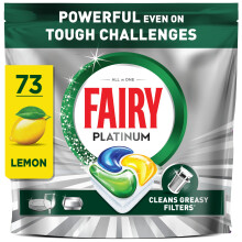 Fairy Platinum Dishwasher Tablets, Lemon, 73 Capsules