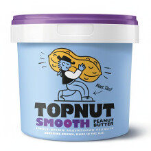 TOPNUT Smooth Peanut Butter 1kg Tub - Single-Origin Argentinian Peanuts, No Palm Oil, No Added Sugar, High Protein