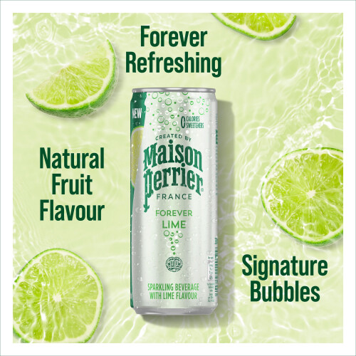 Maison Perrier Lime Refreshing Flavoured Sparkling Water 4x330ml 2
