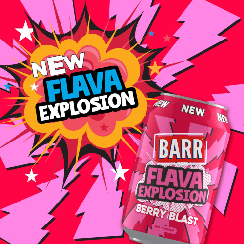 Barr Barr Flava Explosions Berry Blast Sparkling Soft Drink, 6 Pack, 330ml Cans 2