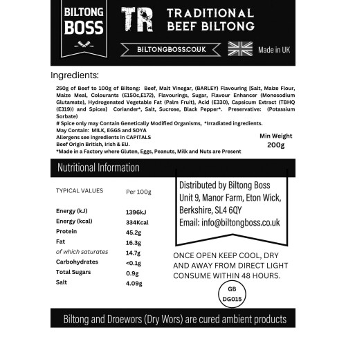 Biltong Boss - Traditional Boss Beef, 200g 2
