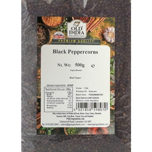 Old India Black Peppercorns 500g 1