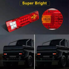 4Pcs Car 19 LED Waterproof Tail Light Trailer Truck Rear Turn Signal Stop Light