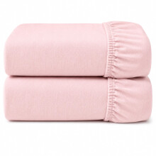 Dudu N Girlie Cotton Jersey Cot Bed Fitted Sheets, 70 cm x 140 cm, 2-Piece, Pink