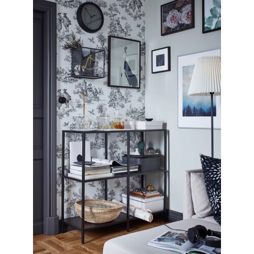 IKEA VITTSJÖ Glass Shelving Unit 100x36x93 cm 1