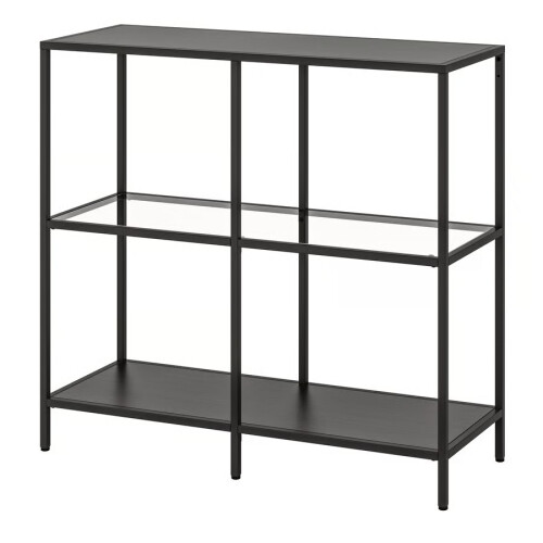 IKEA VITTSJÖ Glass Shelving Unit 100x36x93 cm
