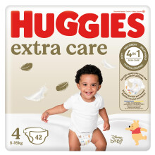 Huggies Extra Care Nappies Size 4, 42 Nappies, 8kg-16kg