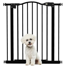 PawHut Pressure Fit Dog Stair Gate, 74-80cm Adjustable, 78cm Tall, Black