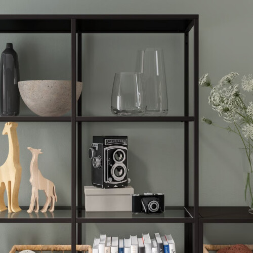 IKEA VITTSJÖ Glass Storage Unit 200x36x175 cm 2