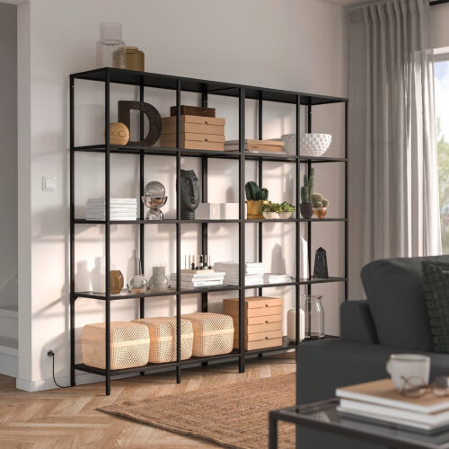 IKEA VITTSJÖ Glass Storage Unit 200x36x175 cm 2