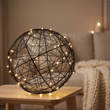 30 cm schwarze LED-Dekorkugel – warmweißes Licht