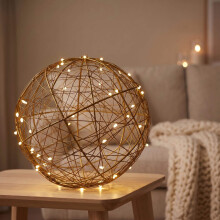 30 cm große goldene LED-Dekorkugel – warmweißes Licht