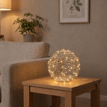 20 cm silberne LED-Dekorationskugel