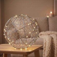30 cm zilveren LED-decoratiebol – Lichtbol voor binnen