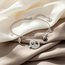 2026 New Bracelet Silver Crystal Seal Ocean Charm Bracelet, Cute Marine Ladies Stackable Wrist Chain 5491553