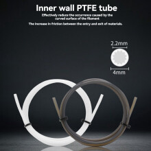 PTFE-Schlauch mit Niedrigem Widerstand, 1 M, Hochtemperaturbeständig, Sternförmig, für 3D-Drucker, Zubehör, Grau
