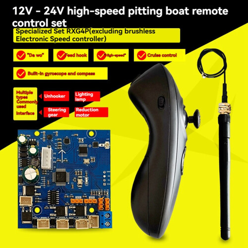 RXG4P-TXG3 7-30V Handle Remote Controller Receiver Kit Fixed Speed Cruise Gyro for RC Bait Boat 2