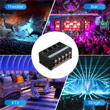 Stereo Audio Mixer 4-Channel Passive Mixer Portable Audio Mixer Lotus Socket Input for Live Studio CD Players