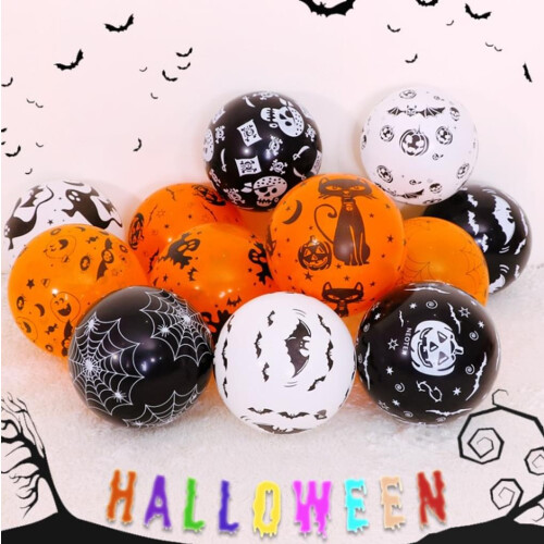 Halloween Balloons Skeleton Ghost Bat Pumpkin 100 pcs 1