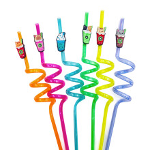 Cartoon Plastic Straws for Kids Party Use