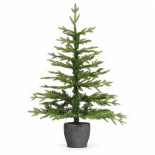 Green Pine Potted Christmas Tree with Stone Effect Base
