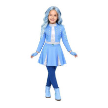 (Blue With Gloves,130cm)Abito Descendants Rosso Chloe Uliana Bambina Bambina Comodo Tessuto Poliestere