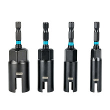4 Pack Wing Nut Driver Set 9/12/15/18mm Sizes, 1/4" Hex Shank, for Corded & Cordless Drills, for Wingnuts, Hex Bolts