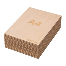 12 Láminas de Madera Contrachapada A4 de 2 mm de Grosor, 300 X 210 mm, para Manualidades, Modelado, Corte, Pirograbado y Pintura.