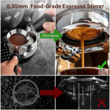 53mm Espresso Accessories Kit, Heavy Distributor, Tamper, WDT, Funnel, Mat 4pcs Barista Kit, Fits 53mm