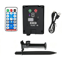 Painel Solar para Iluminação Externa, Tomada Solar de 24V com Controle Remoto, 8 Modos de Operação e Adaptador com Bateria de Lítio de 1200mAh.