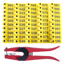 100pcs Livestock Identification Tags with Ear Tag Pliers Animal Number Tags for Goats Sheep,TPU Ear Tags for Management