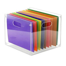 Clear Acrylic File Organizer, with Handles - Easy Assembly Required, Acrylic File Holder for Office, Letter/A4 Documents