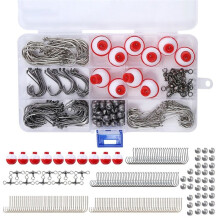 Fishing Tackle Kit with Storage Box, Freshwater Hooks Floats Sinkers for Carp Trout