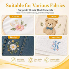 Cut Away Embroidery Stabilizer 6"X6" 100 Sheets, Medium Weight Backing for Machine & Hand Sewing