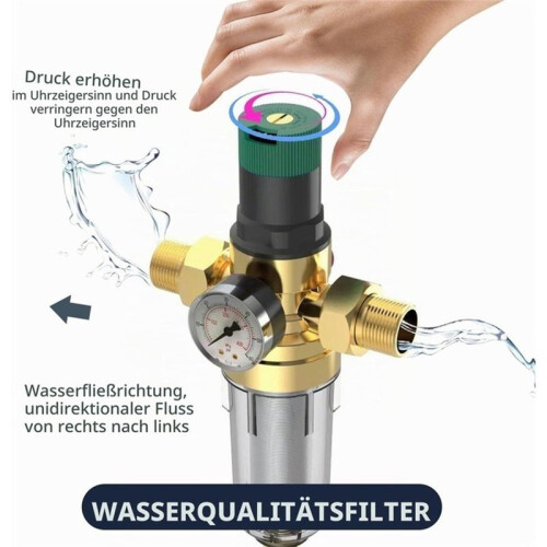 1 Tums Tryckavlastningsventil Vattentrycksregulator, DN32 Förtjockad Tryckregulator Vatten, Vattentrycksregulator 1