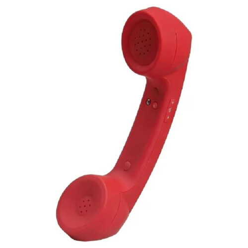 -Compatible Retro Phone Handset Wireless Telephone Receiver with Comfortable Call for Various Mobile Phone Red