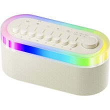 Haut-Parleur Ă Bruit Blanc avec 9 Combinaisons de Couleurs pour la Veilleuse et 8 Sons de la Nature Mixables pour Favoriser le Sommeil