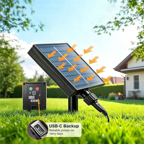 Solar Battery Box for 24V LED String Lights 1200mAh Solar Panel with Remote Control,Waterproof Replacement Solar Panel 2